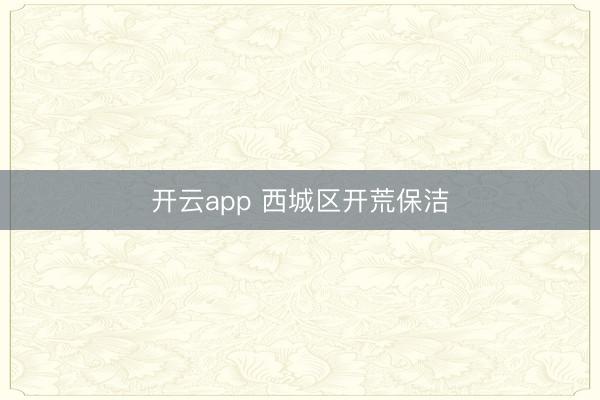 开云app 西城区开荒保洁